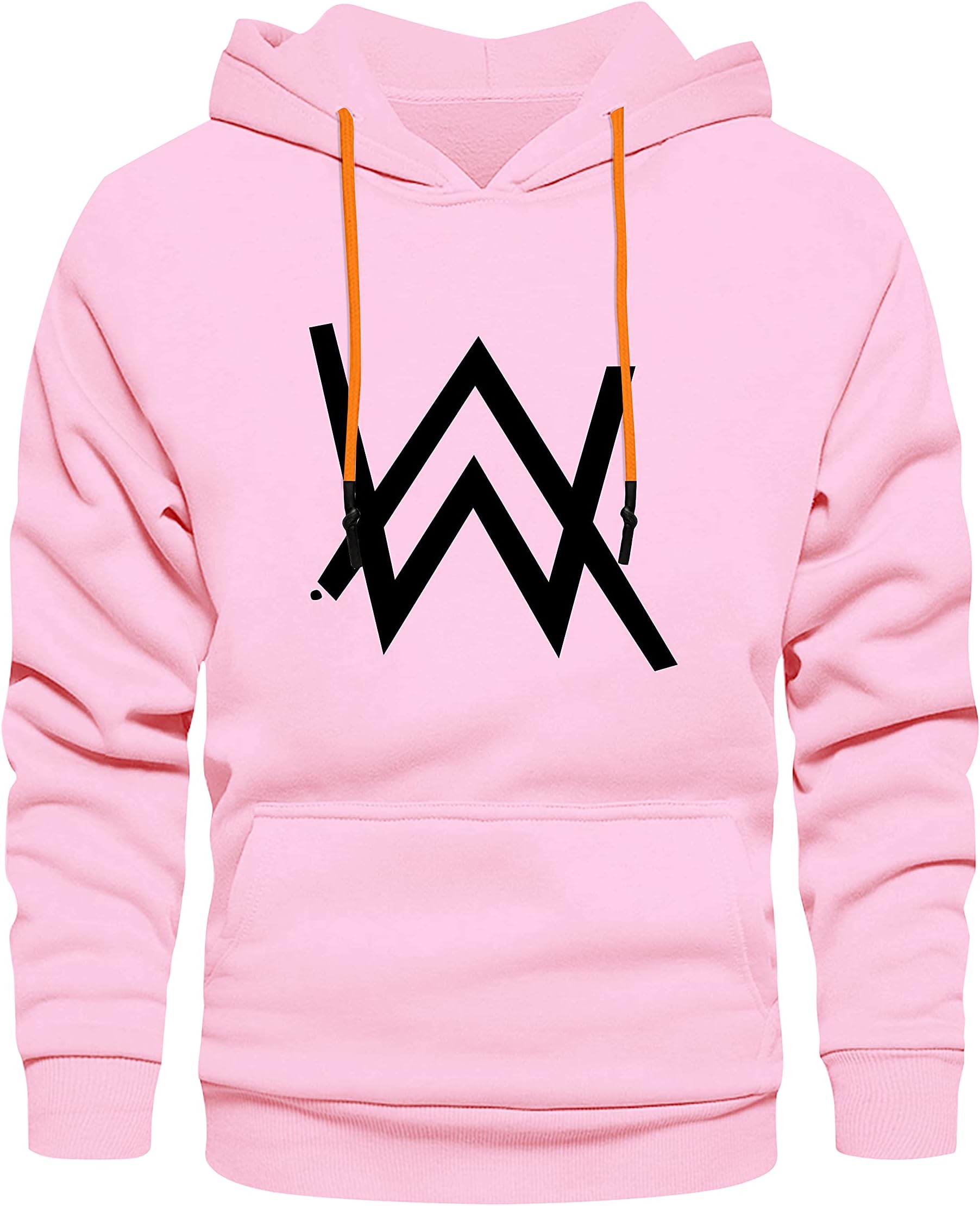 TeeWinkMen's Fleece Hooded Neck Sweatshirt (Hood1-DO-Alan-Walker-P-L_Pink_L)