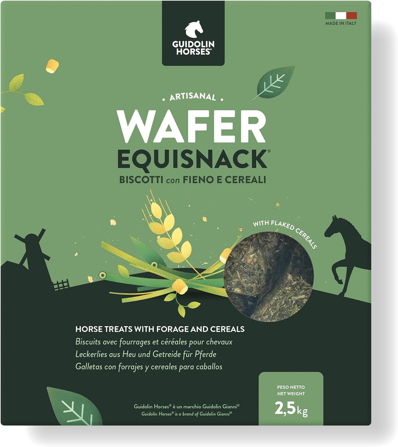 Wafer Snack: Hay and Cereals Treats for All Classes of Horses, Handmade in Italy - 5,51 LB