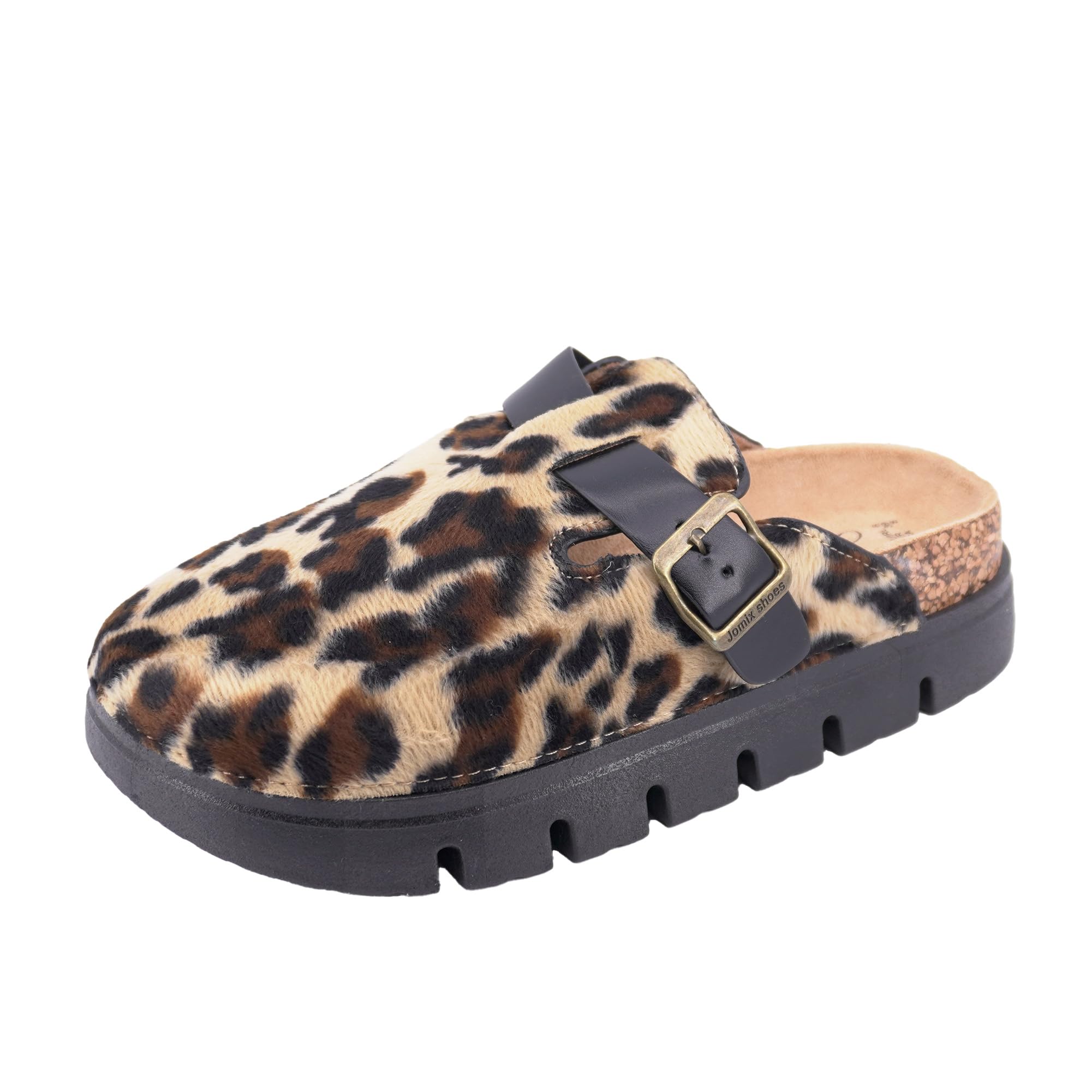 JOMIX Pantoletten Damen Clogs Rutschfester Slippers Bequeme Kork Fußbett Hausschuhe mit Verstellbar Schnalle Gartenschuhe