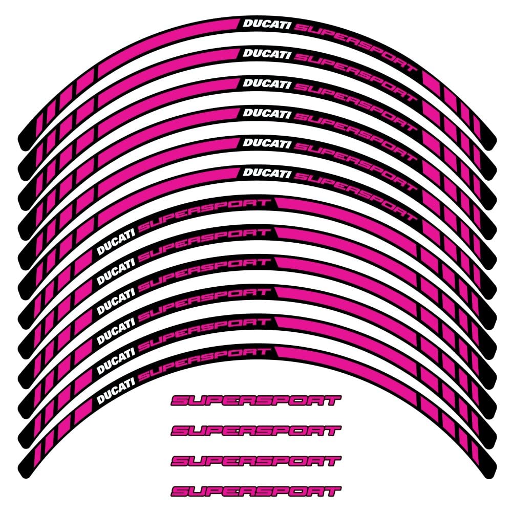Autocollants jante Ducati Supersport - Kit stickers moto complet en vinyle noir