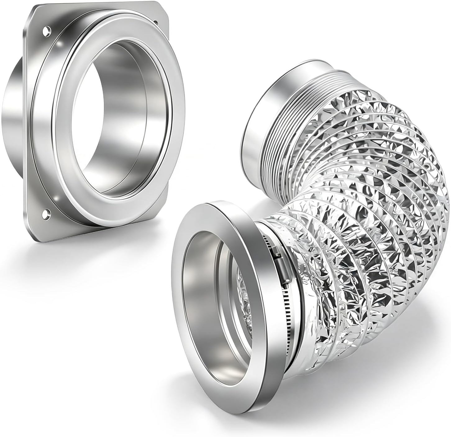 Magnetic Dryer Vent Kit DV180，Easy to Clean Quick Connect, Airtight Seal,Including a 3.3ft 4" Duct and 2 Clamps