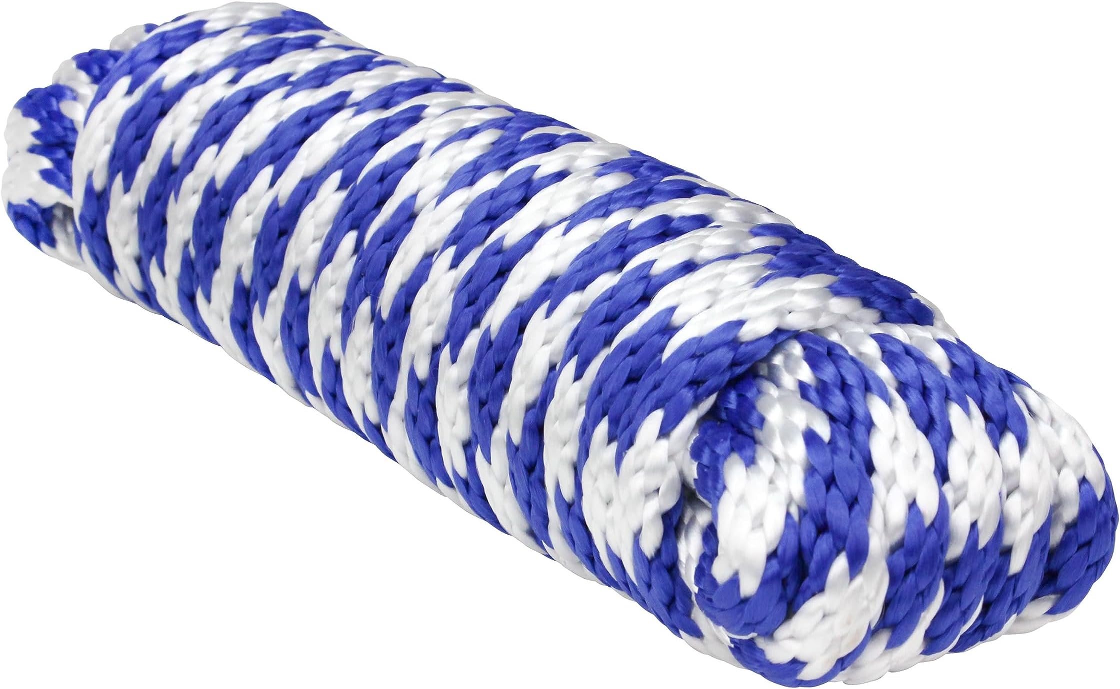 Extreme Max 3008.0211 Solid Braid MFP Utility Rope - 3/8" x 50', Blue/White