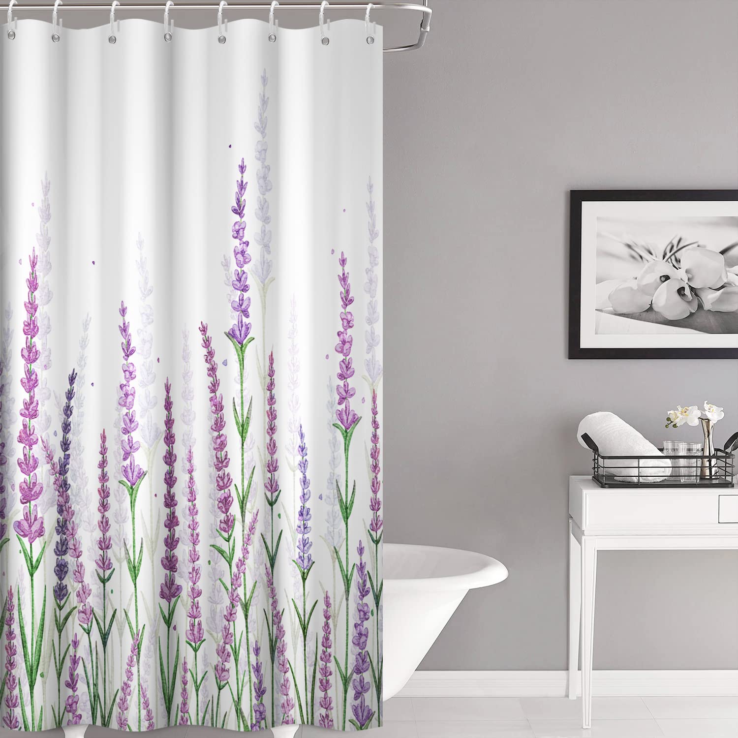 Ruelvth Purple Shower Curtain, Lavender Shower Curtain for