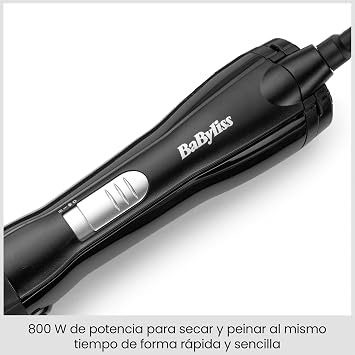 BaByliss Shape & Smooth Air Brush - Powerful Air Brush, 30mm and 20mm Accessories, Cool Air Function, Quickly Dry and Comb, Adds Volume, Black, AS82E