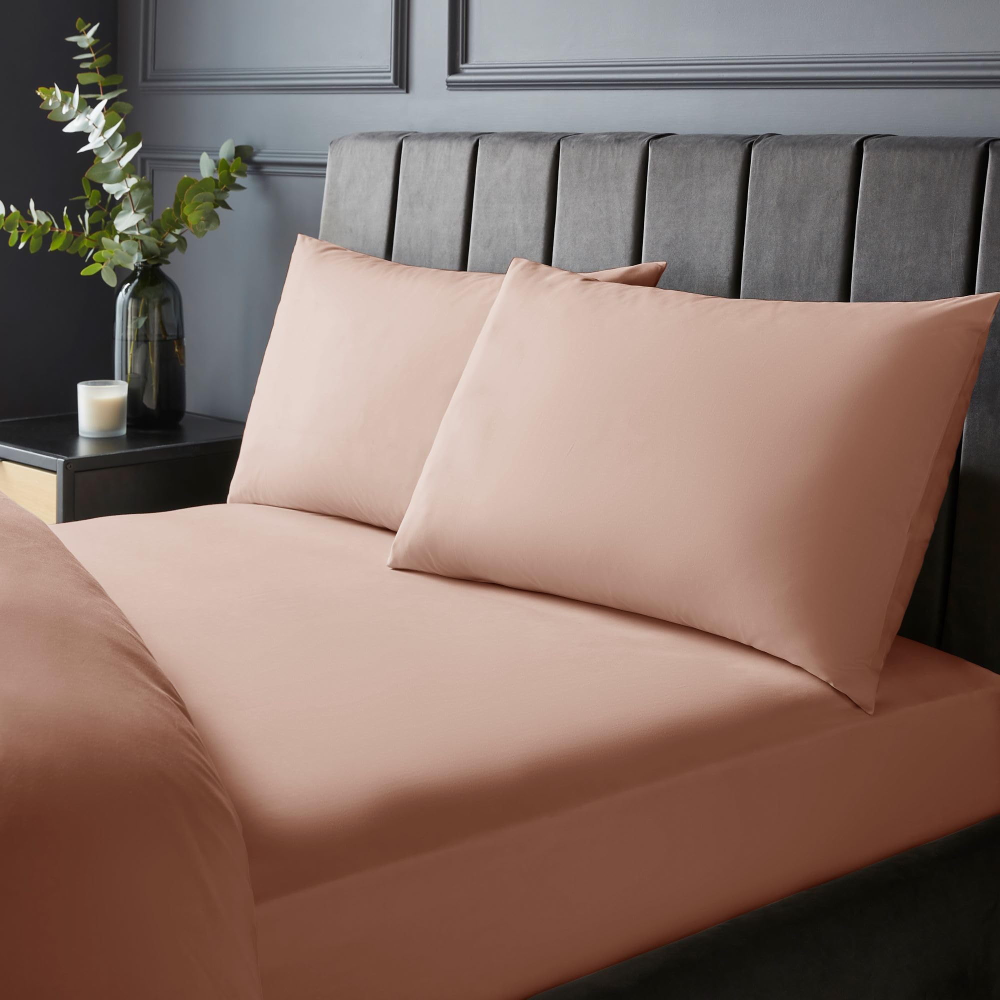 Silentnight Pure Cotton Fitted Sheet - Dusky Pink
