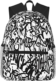 Limhibu Travel Backpack for Boys Girls Kids, Graffiti Tags Spray Letter Paint Backpacks Children School Bag Bookbag Daypack for Men Women