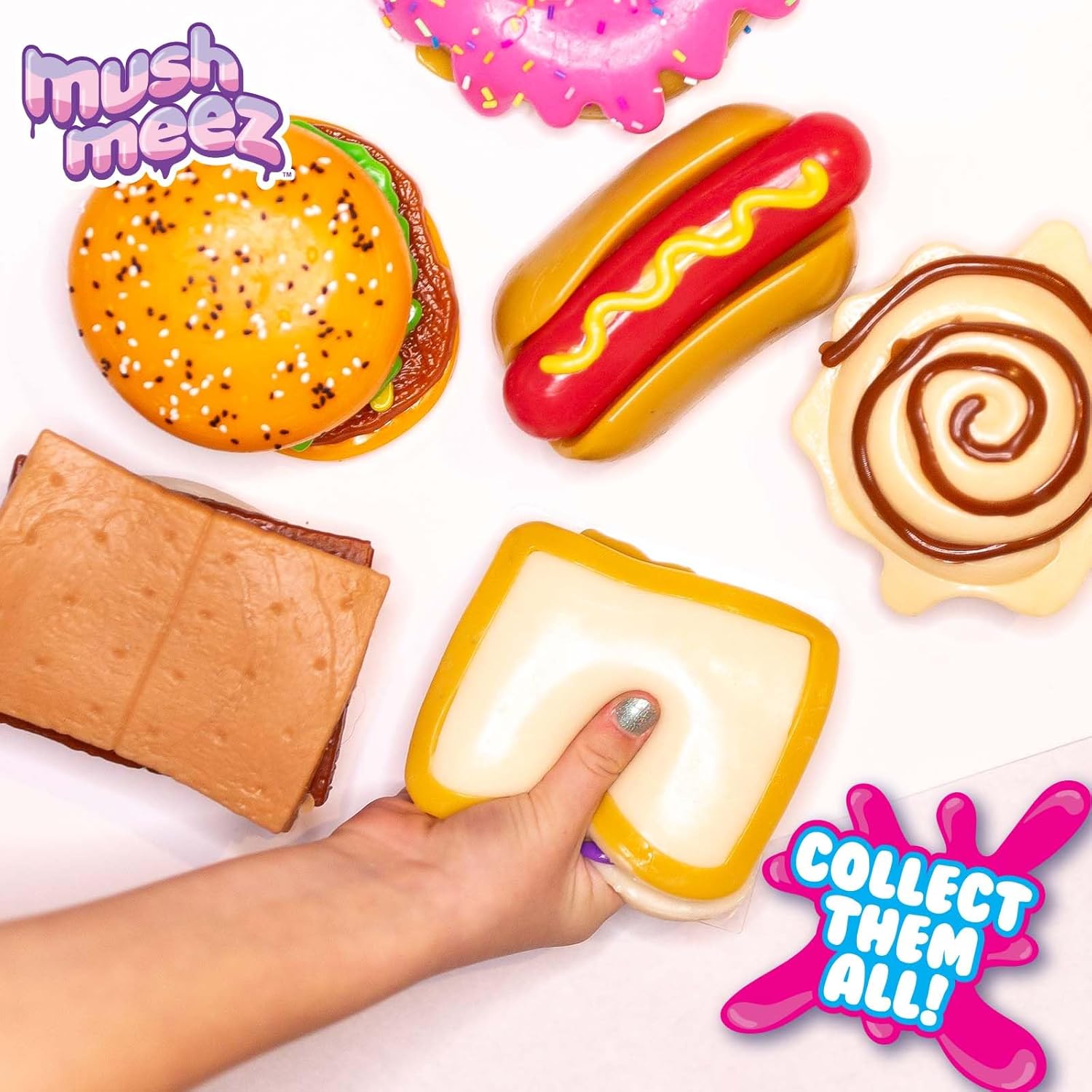 Taba Squishy- Peanut Butter & Jelly PB&J (Jumbo) Large, 3.75" Super Soft & Sticky Layered TABA Squishies - Squish, Squeeze, Great for Stress Relief - Sensory / Fidget Play Food Squishy Toys