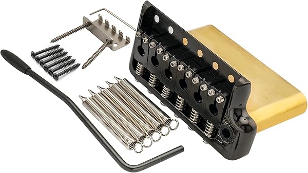 Amazon _ Musiclily Ultra 10.5mmピッチ フルブラス製 6ネジ PRSスタイル トレモロユニット ブリッジ ナイフエッジ ストラトスタイルのエレキギター用、ブラック _ 楽器・音響機器 _ 楽器・音響機器