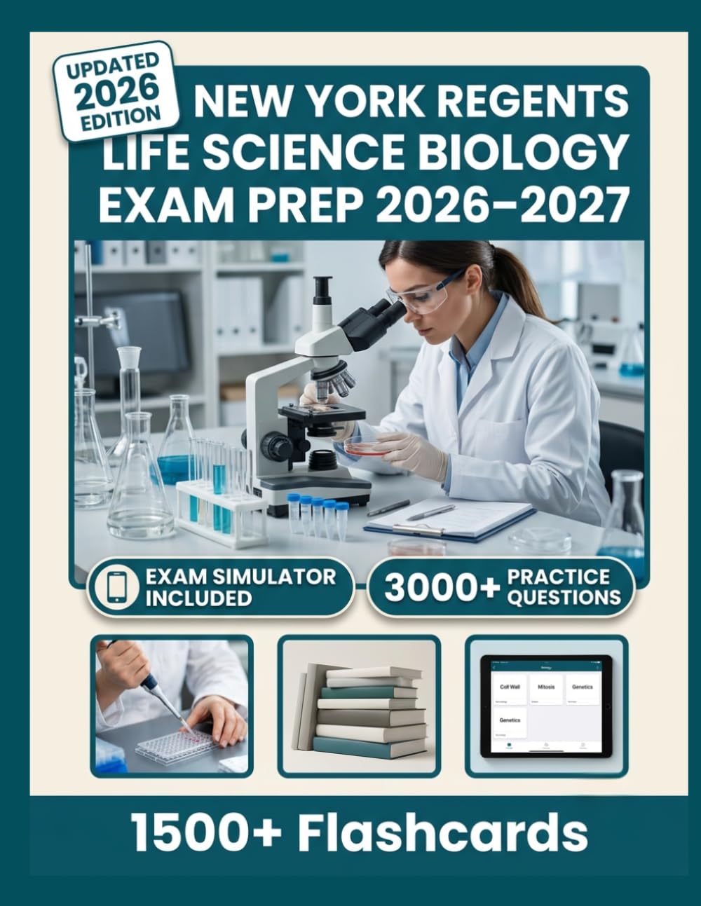 NEW YORK REGENTS LIFE SCIENCE BIOLOGY EXAM PREP 2026–2027: 3,000+ Practice Questions, 8 Full-Length Tests, Digital Flashcards & Advanced Exam Simulators To Pass with Confidence.