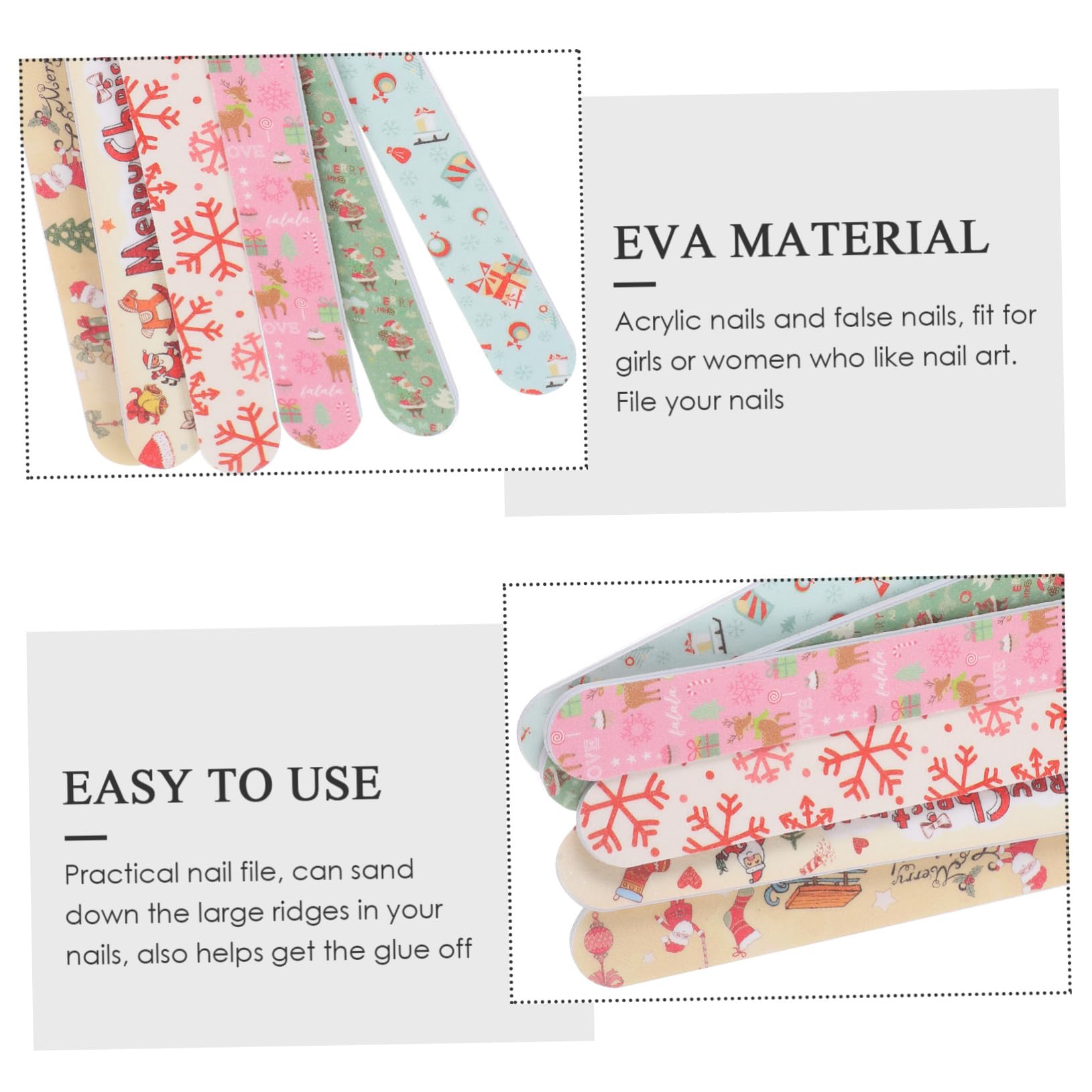 24stücke Teiliges Nagelfeilen Eva-material mit Weihnachtsmotiven Polierwerkzeug für Maniküre und Pediküre zum Feilen und Glätten der Nägel Zufälliger Stil