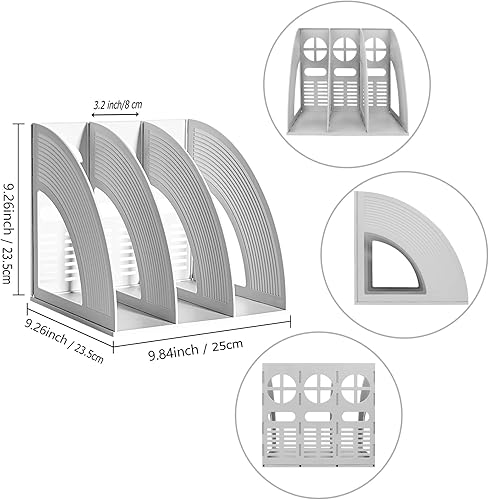 Miniatura 2 de Lemical Organizador resistente para archivos, sin limitación de ancho, estante para libros, carpeta de archivos de escritorio, divisores, caja de