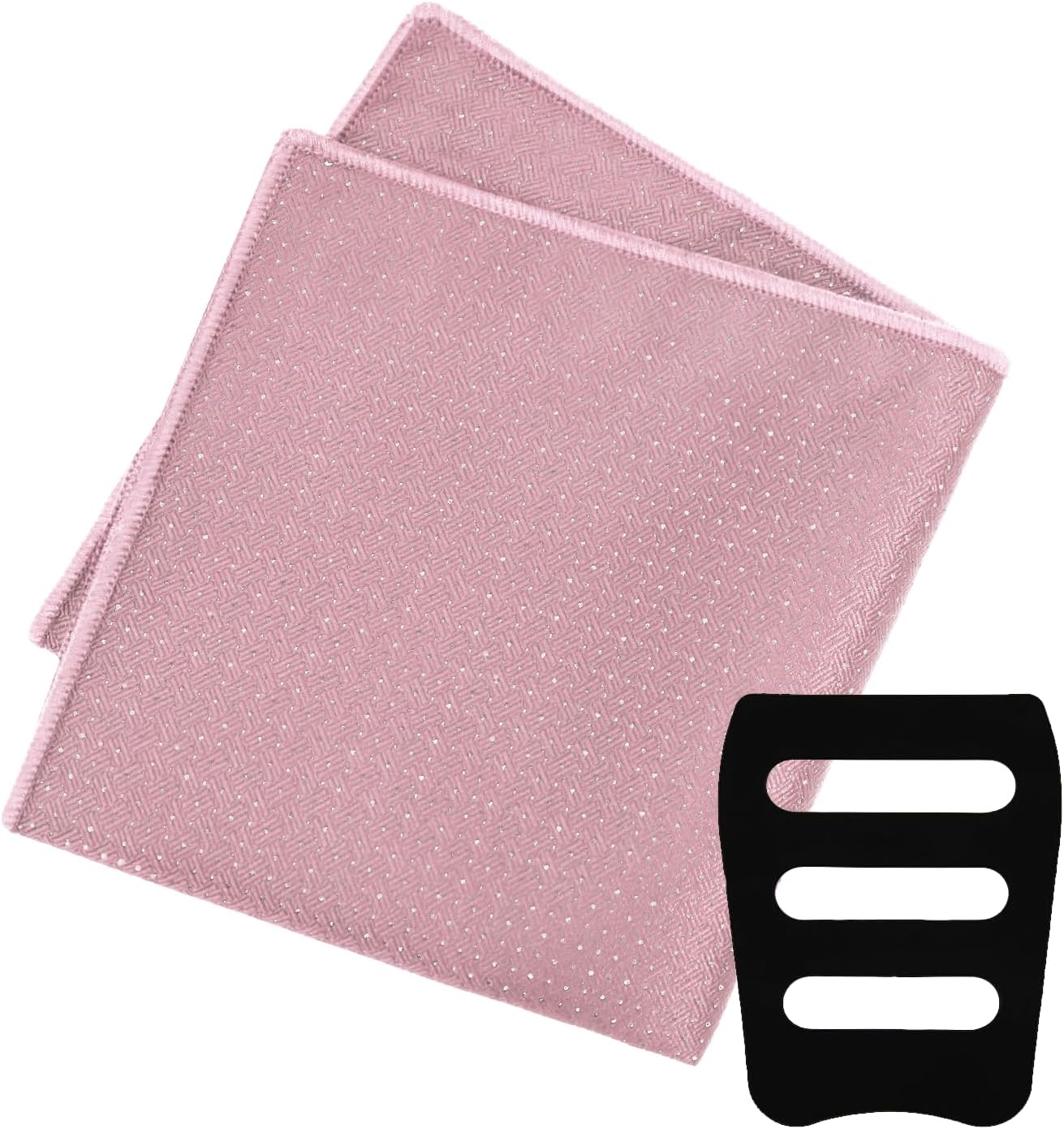 Suit Pocket Squares for Men, Solid Color Handkerchiefs with Holder