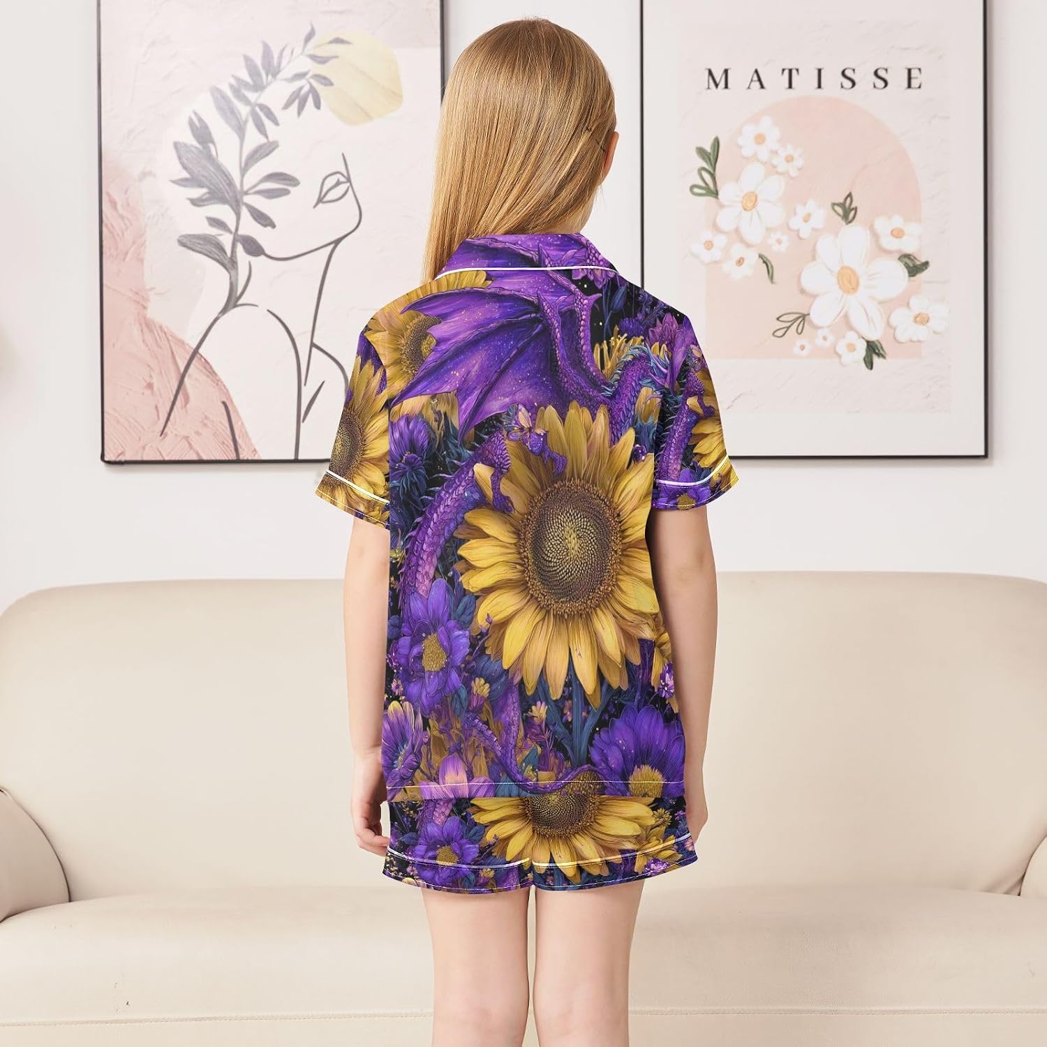 Silk Pajamas Sets Soft Satin 2 Piece Pjs Set Short Sleeve Sleepwear Nightwear