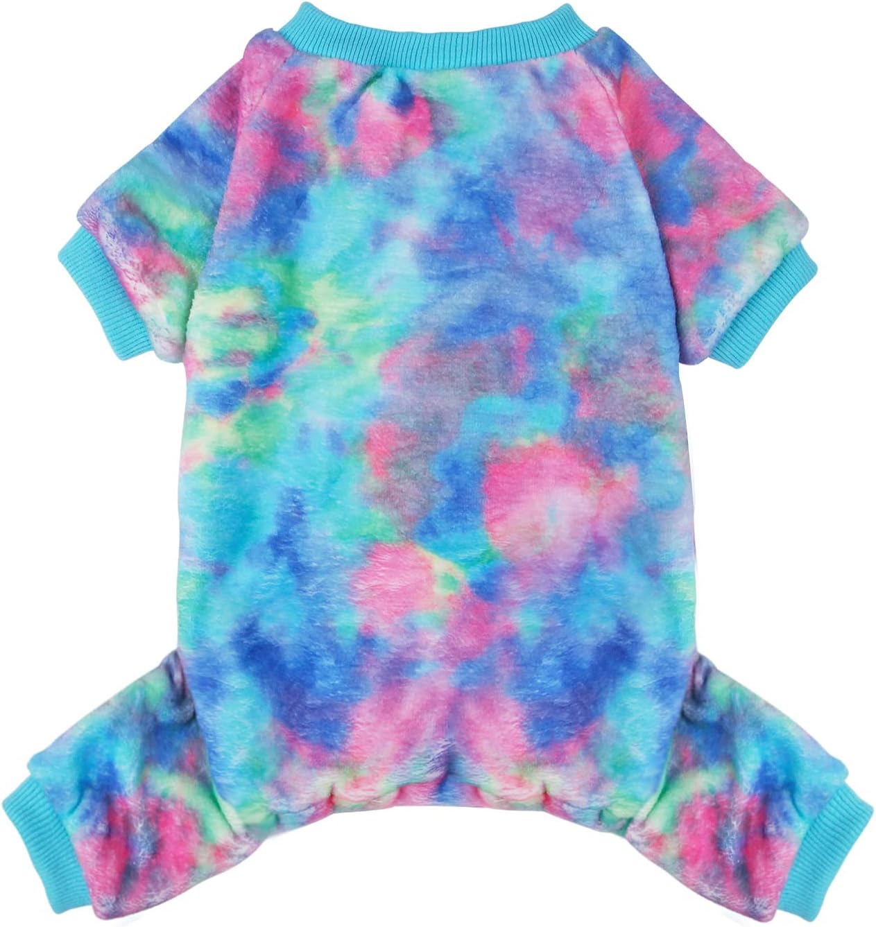 Dog Pajamas Soft Onesies for Small Dogs Boys Girls Tie Dye Winter Pjs Velvet Pet Clothes Puppy Jumpsuits, Pink Small