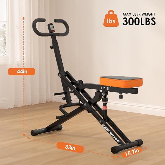 Soges Squat Machine Heavy Duty Assisted for Home Gym, Squat Rowing Machine with Adjustable Resistance and Optional Full Motion,Squat Assist Trainer for Glutes & Legs Workout