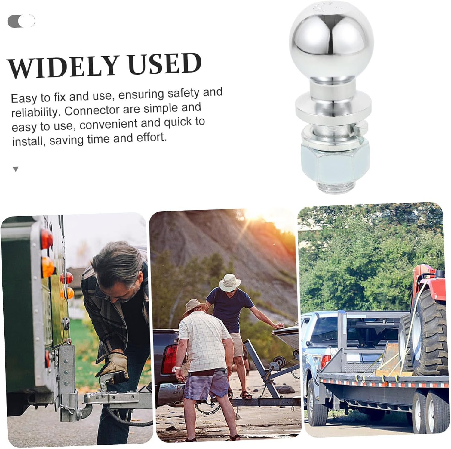 Heavy Duty Trailer Hitch Ball for Towing Capacity Durable Tow Ball for Various Trailers Easy to Install Reliable Hitch Connector