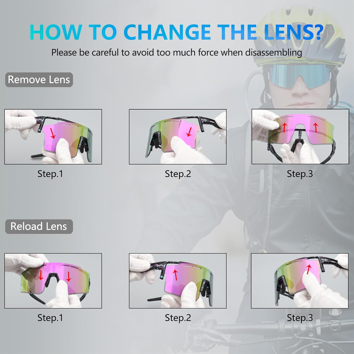 BangLong Cycling Sunglasses Polarized Sports Glasses for Men Women with 3 Interchangeable Lenses for Running Baseball Glasses