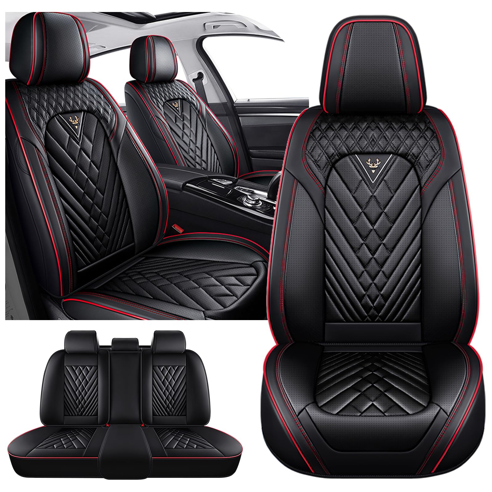Car Seat Covers for Nissan Titan 2004-2025 Waterproof Nappa Leather Car Seat Protector Comfortable and Anti-Slip Car Seat