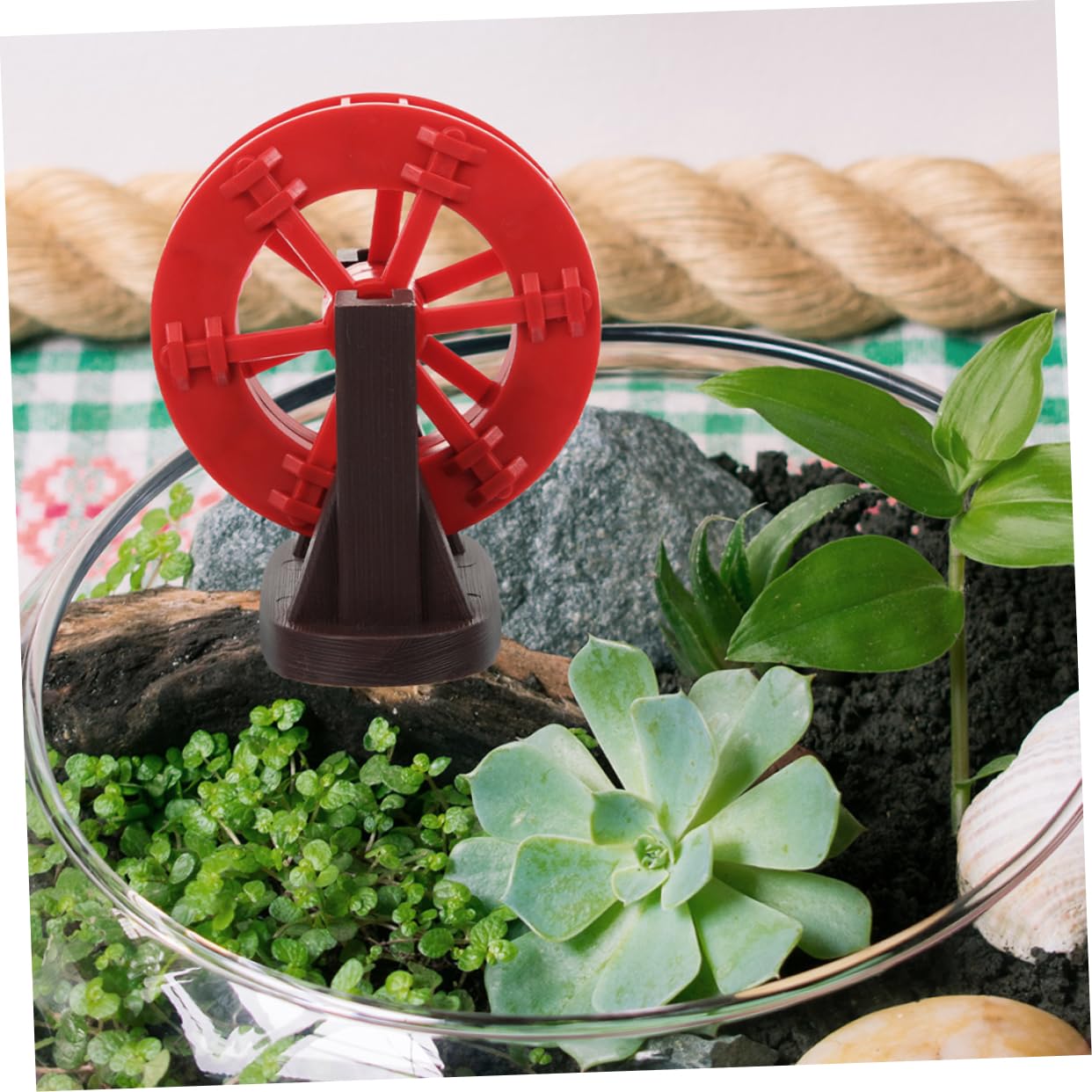 HANABASS 10cm Red DIY Water Wheel Replacement for Fish Tank Fountain Scene Layout Prop