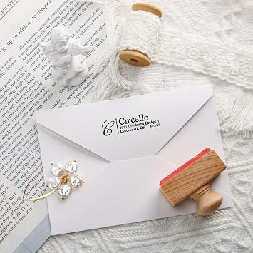 Custom Address Stamp-Make Your Personal Return Address Stamp with Multiple Color Ink Pad to Choose,Save More Time for Your Business Rubber Stamp
