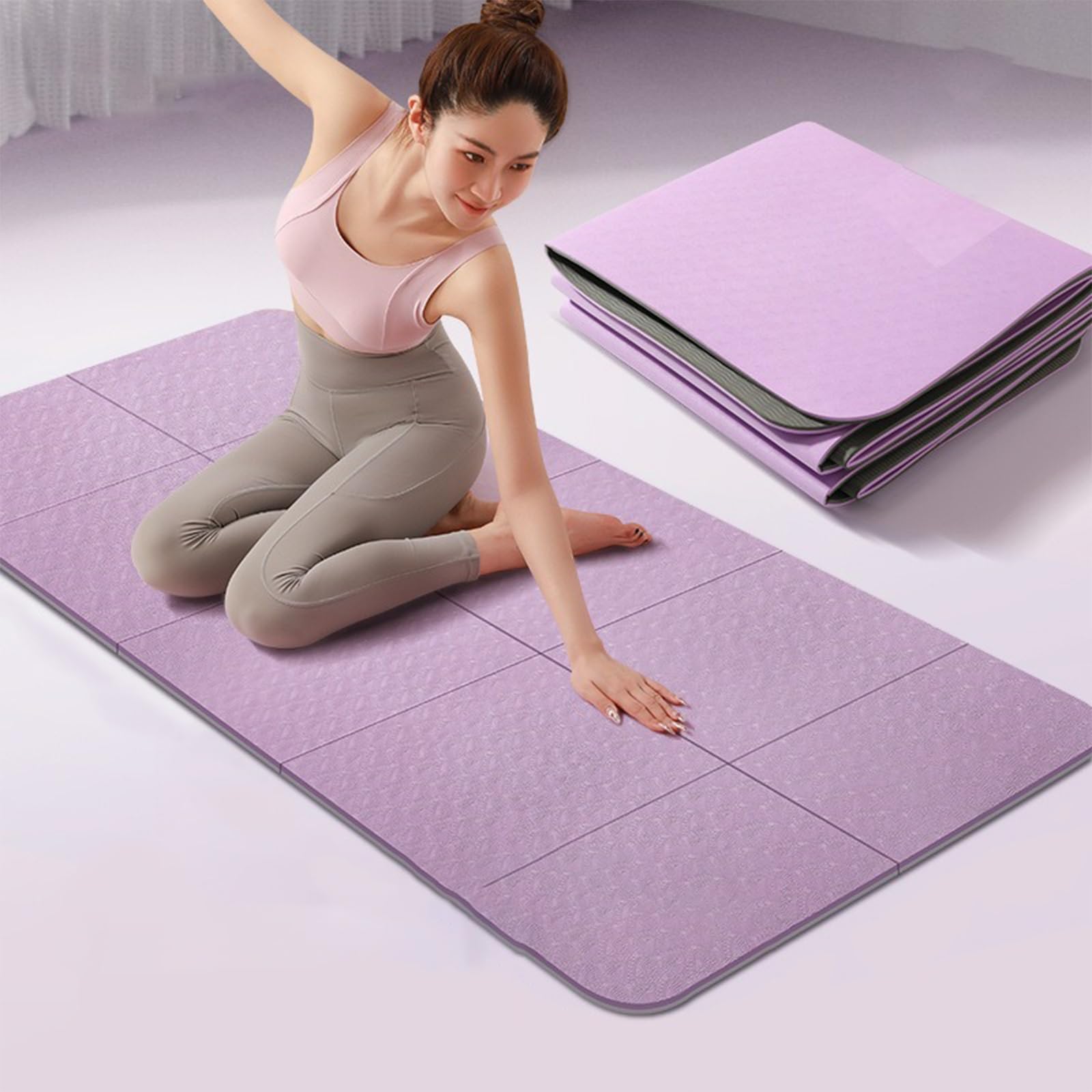 Pieghevole Tappetino Yoga Versatile Ecologico In Elastomero Termoplastico Per Antiscivolo for Pilates Palestra Meditazione Donne/Uomini Interno/Esterno