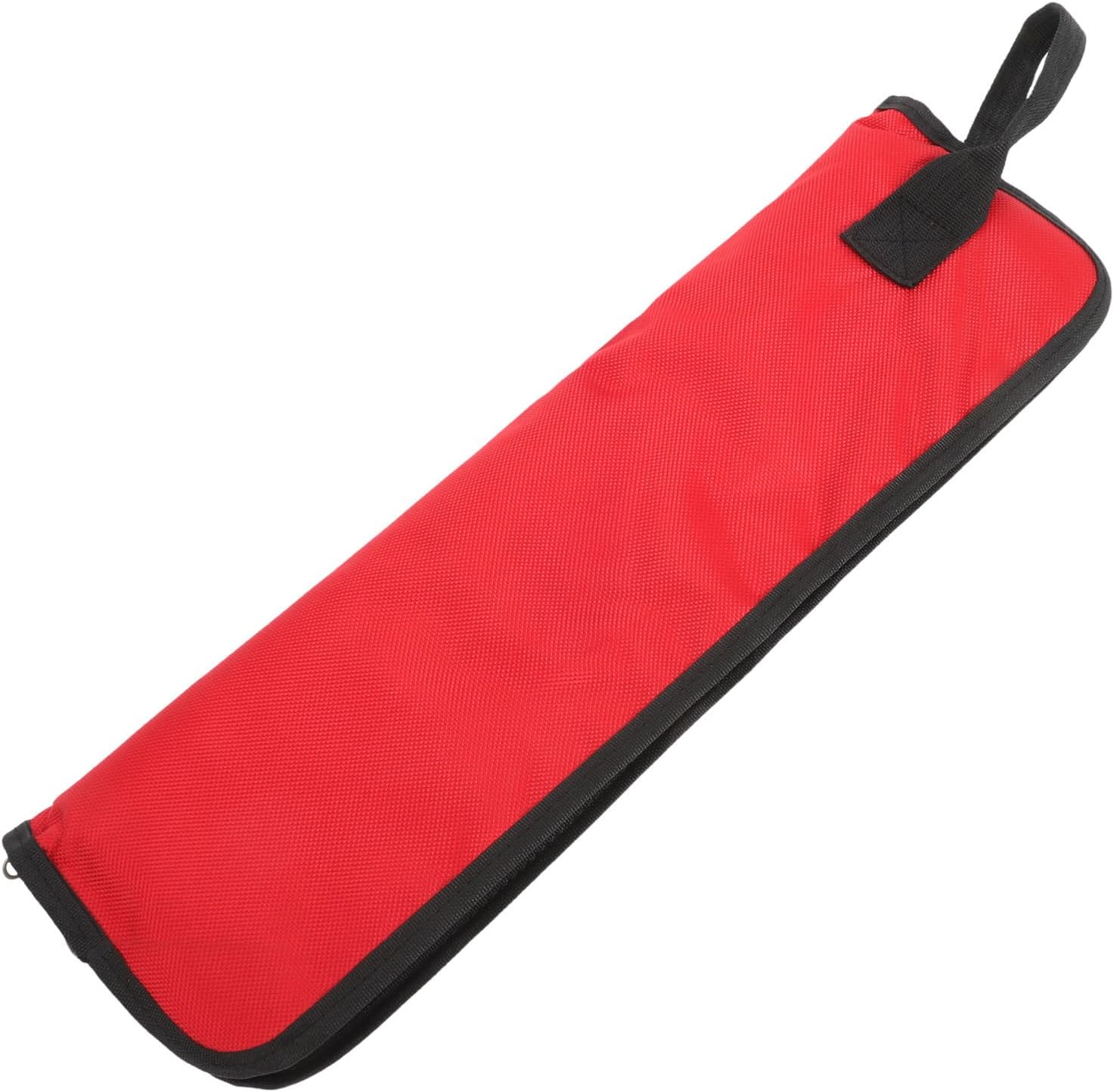 Amosfun Red Waterproof Polyester Drumstick Bag 4pcs with Large Capacity for Drumsticks, Mallets, Brushes Storage and Portable Drum Props Carrier Case for Drummers