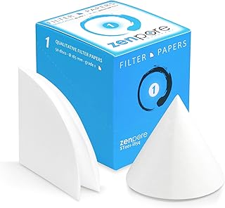 18.5 cm Quadrant-Folded Filter Paper, Pre-Folded (Cones), Qualitative Grade 1 - ZENPORE Medium Flow 185 mm (50 Discs)