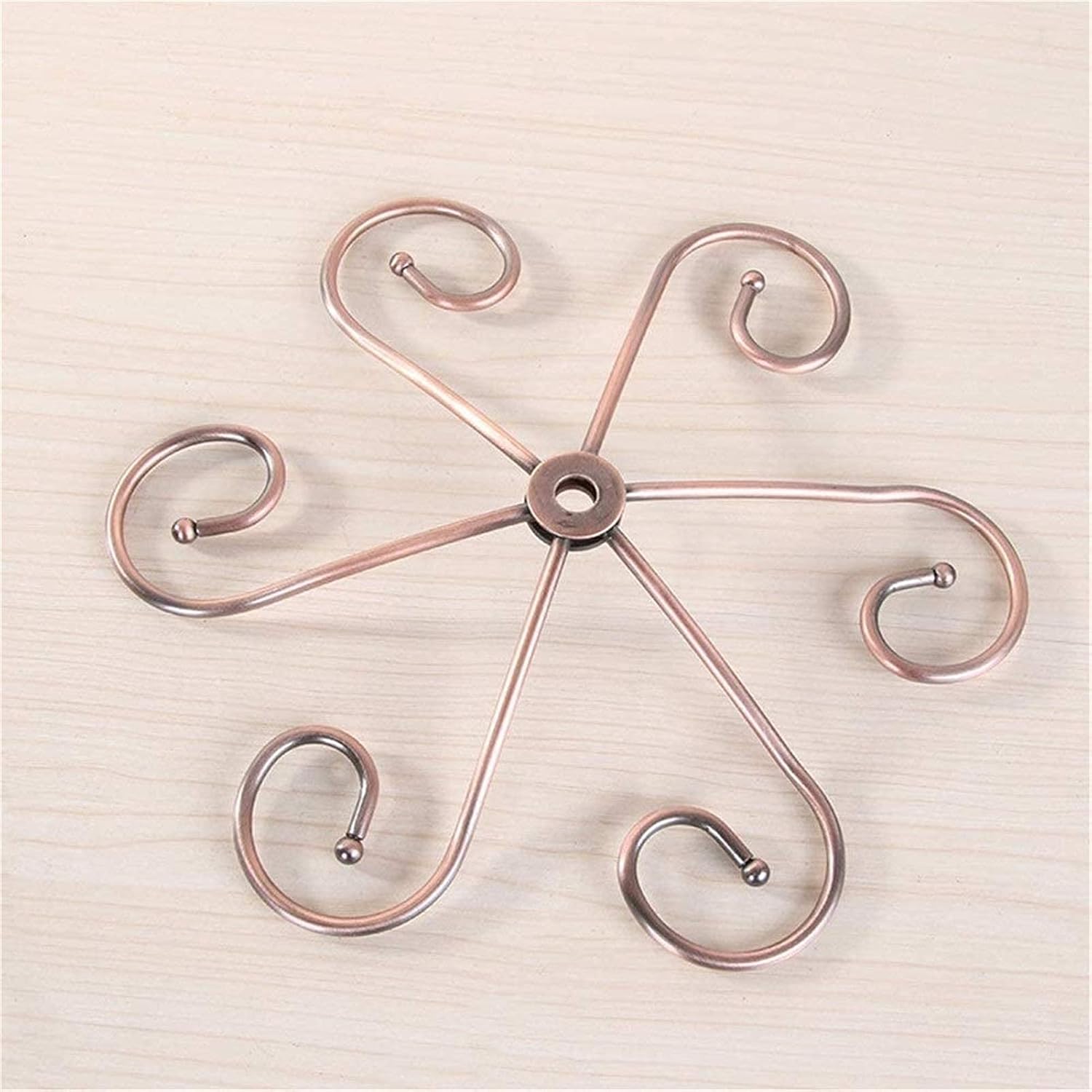 Wine Rack Scrollwork Bronze Metal Wine Glass Holder Stand Wine Glass Rack 6 Hook Freestanding Tabletop Hanger Air Drying System Tree Display (Color : Bronze