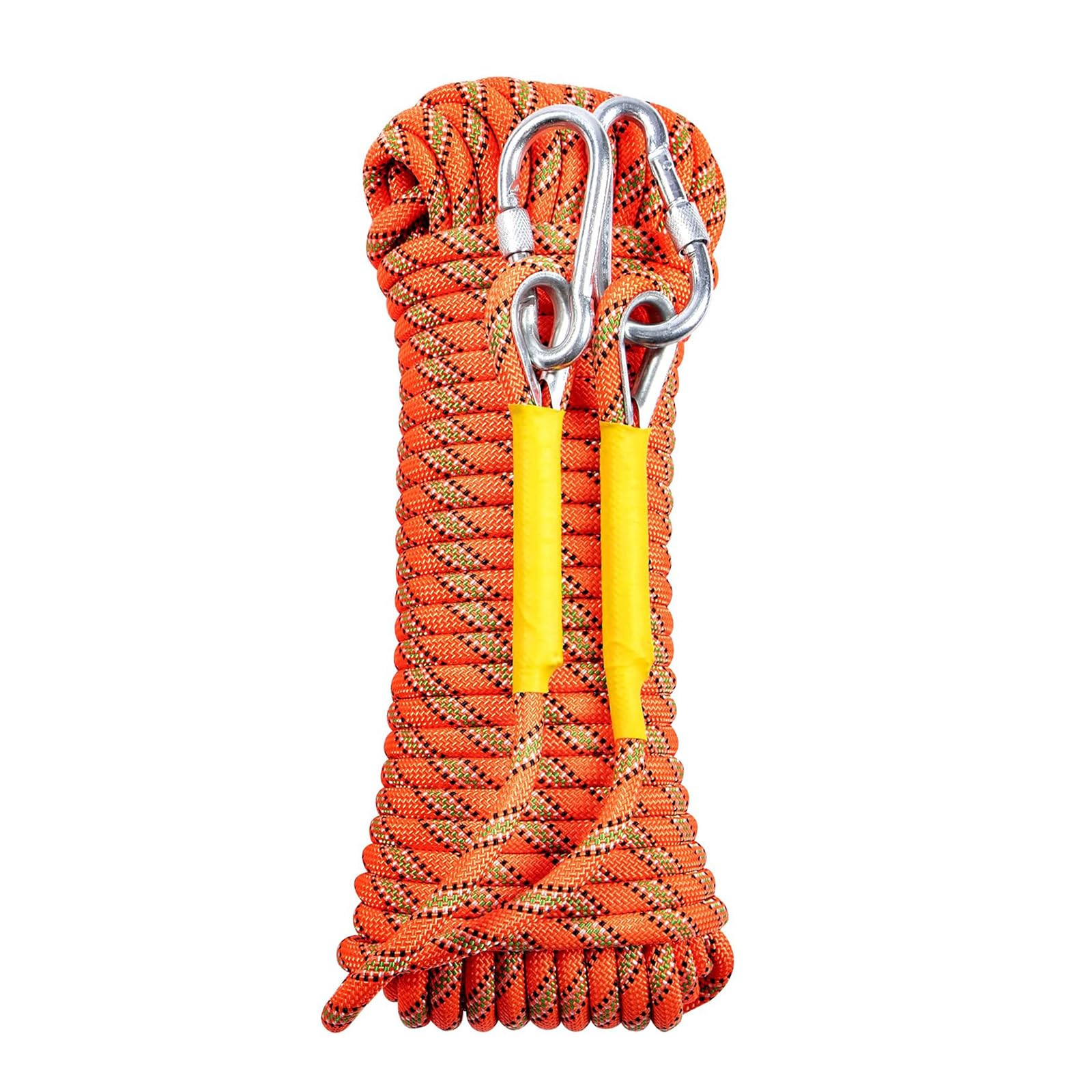 Gangying Climbing Rope 8mm Outdoor Static Climbing Rope 30m High Strength Cord Safety Rope Escape Rope Fire Rescue Parachute Rope with 2 Carabiner