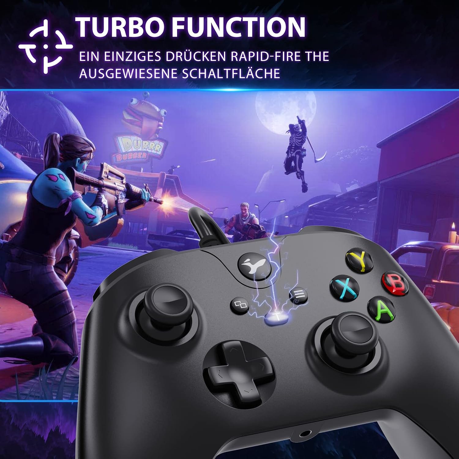 YCCTEAM Wired Controller for Xbox One,Wired Game Controller with Turbo Function & Audio Jack,Dual Vibration Shock Upgraded PC Controller Gamepad for Xbox 1X/S/Xbox Series X/S and PC Windows 7/8/10