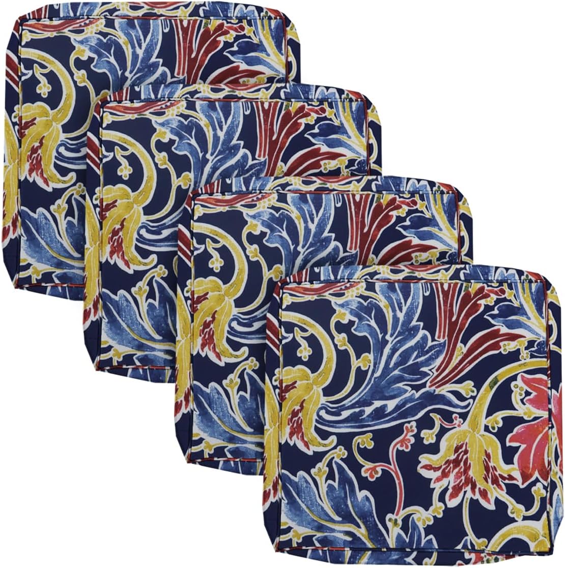 BELLRINO Outdoor Waterproof Patio Cushion Covers 22 X 20 X 4 Set of 4 Replacement Slipcovers Decorative Cushion Cover for Chair Seat Garden Bench Porch Couch P001-22X20X4-4PC Cover ONLY