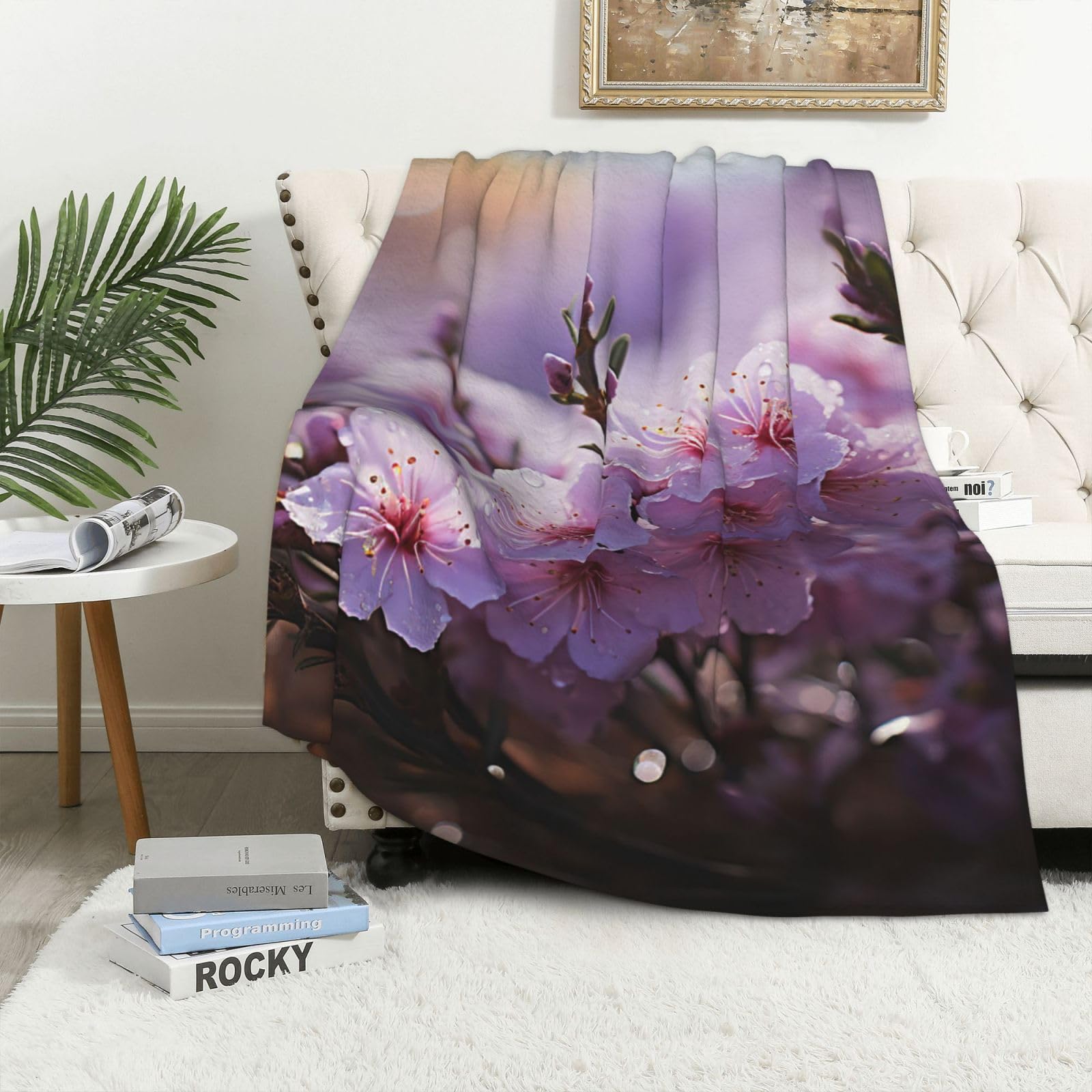 Couverture polaire en flanelle rose 100x150 cm pour lit et canapé