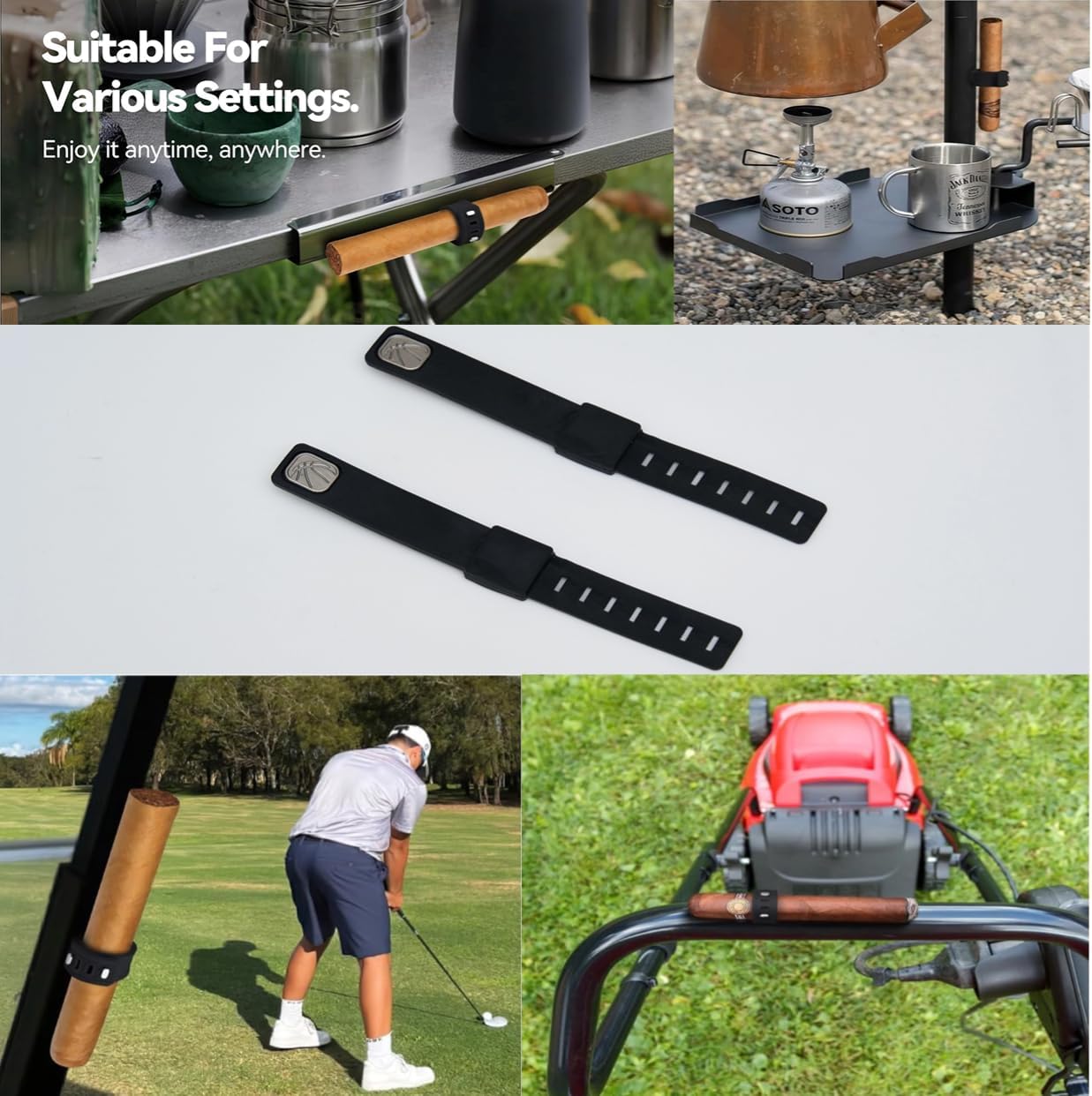 Ultra-Strong Magnetic Cigar Holder, Black, Portable Golf Cart Accessories,Fits 34 to 70 Ring Gauge,Fit for Golfing, Grilling, Fishing, Travel, and Outdoor Adventures image 2