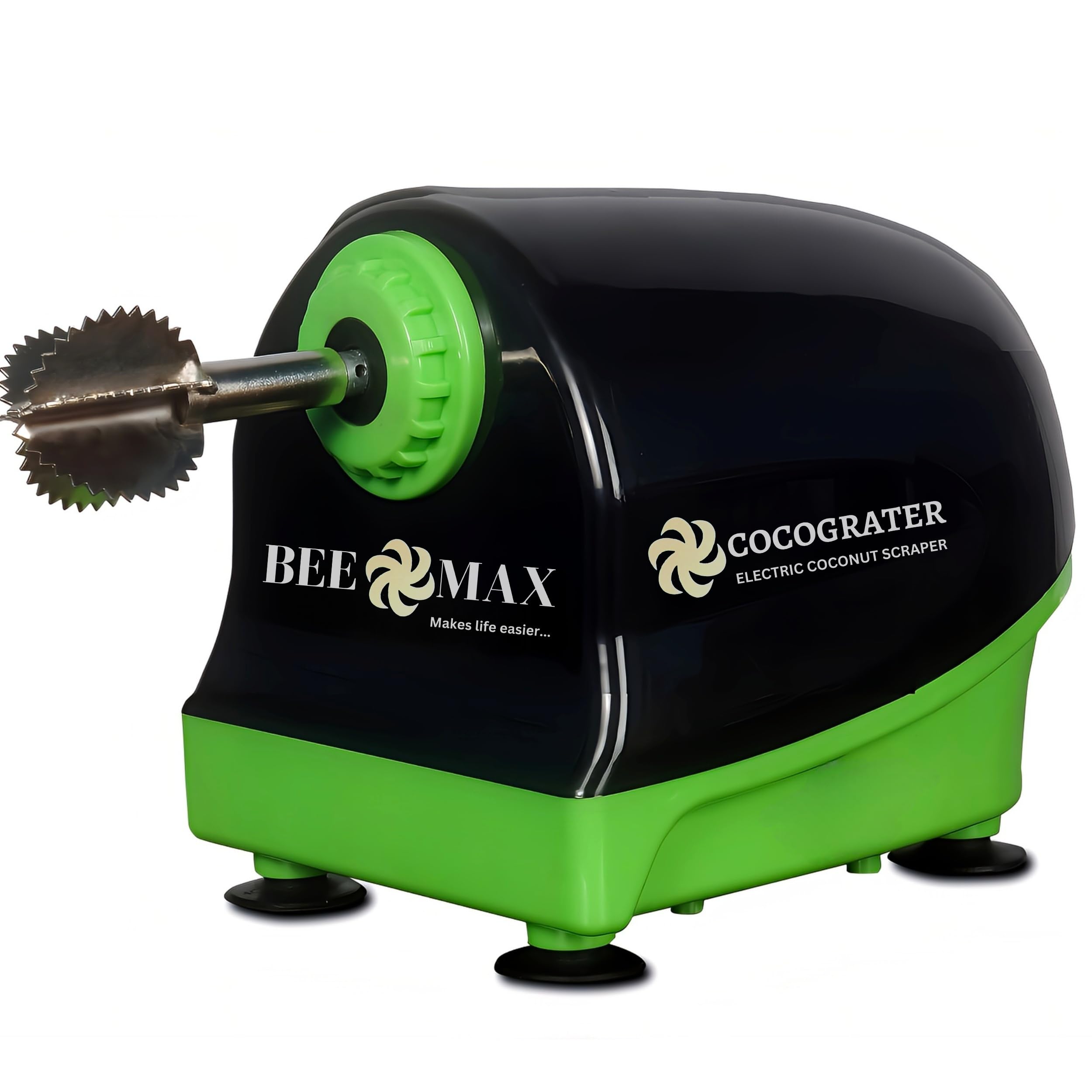 BEEMAX Electric Coconut Scraper, Compact Design, Easy to Use Coconut Grater Electric by Jm Traders (Black & Green)