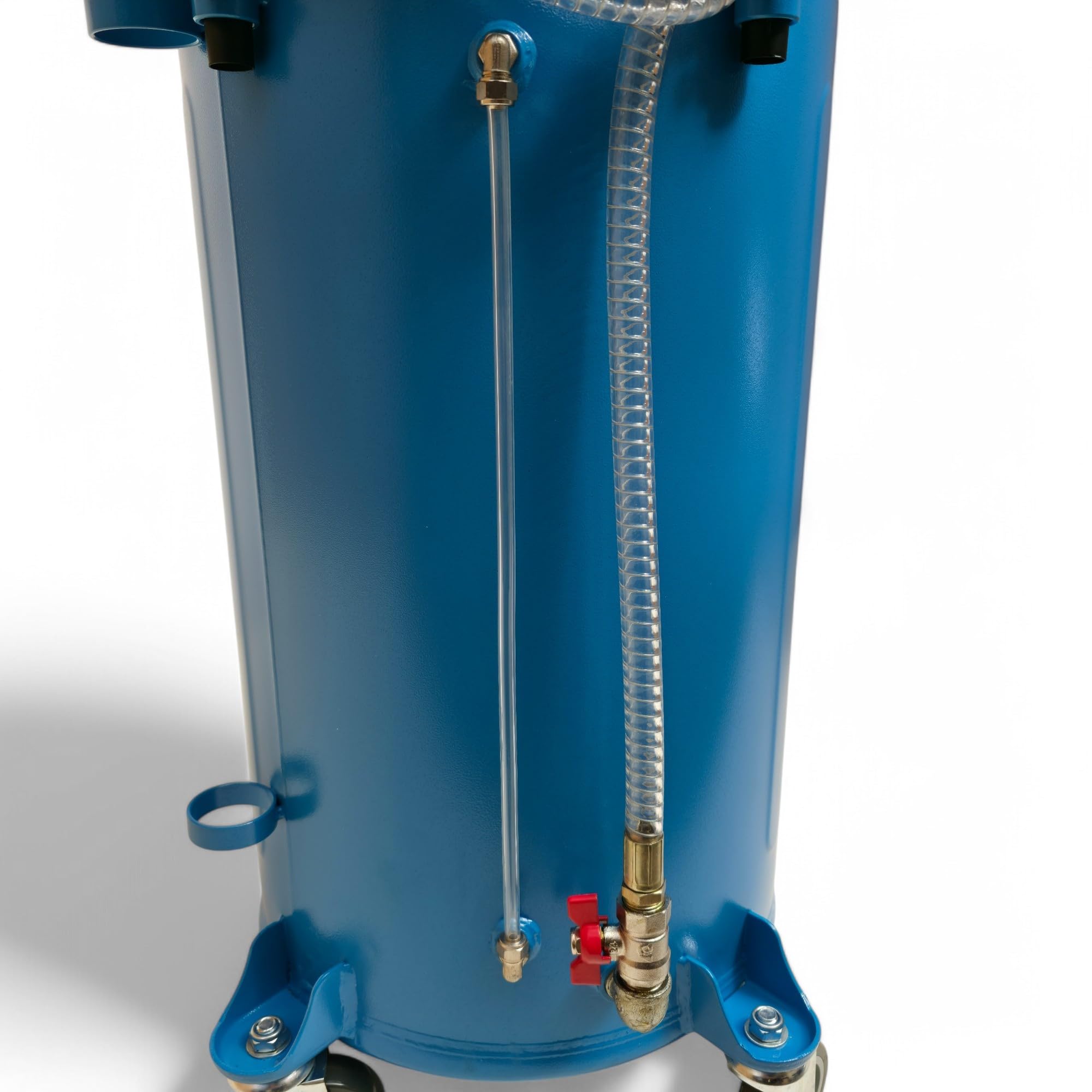 DeTec. Depósito colector de 65 l con embudo de altura ajustable para recoger aceite usado, carro de recogida de aceite enrollable, dispositivo de drenaje de aceite para coche, neumático, altura máxima