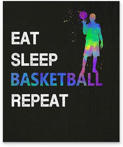 Miniatura 3 de Eat Sleep Basketball Repeat Quote Wall Art, 11x14 Unframed Poster Print, Gift for Basketball Coach, Player and Fan