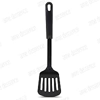 Vista 2 de AME D'ESSENCE Turner - Espátula flexible ranurada de 12 pulgadas, nailon negro, 410ºF, resistente al calor, con mango ergonómico, utensilios