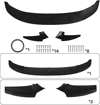 Front Splitter Lip for BMW 5-Series F10 2011-2016 520i 535i 550i M Sport
