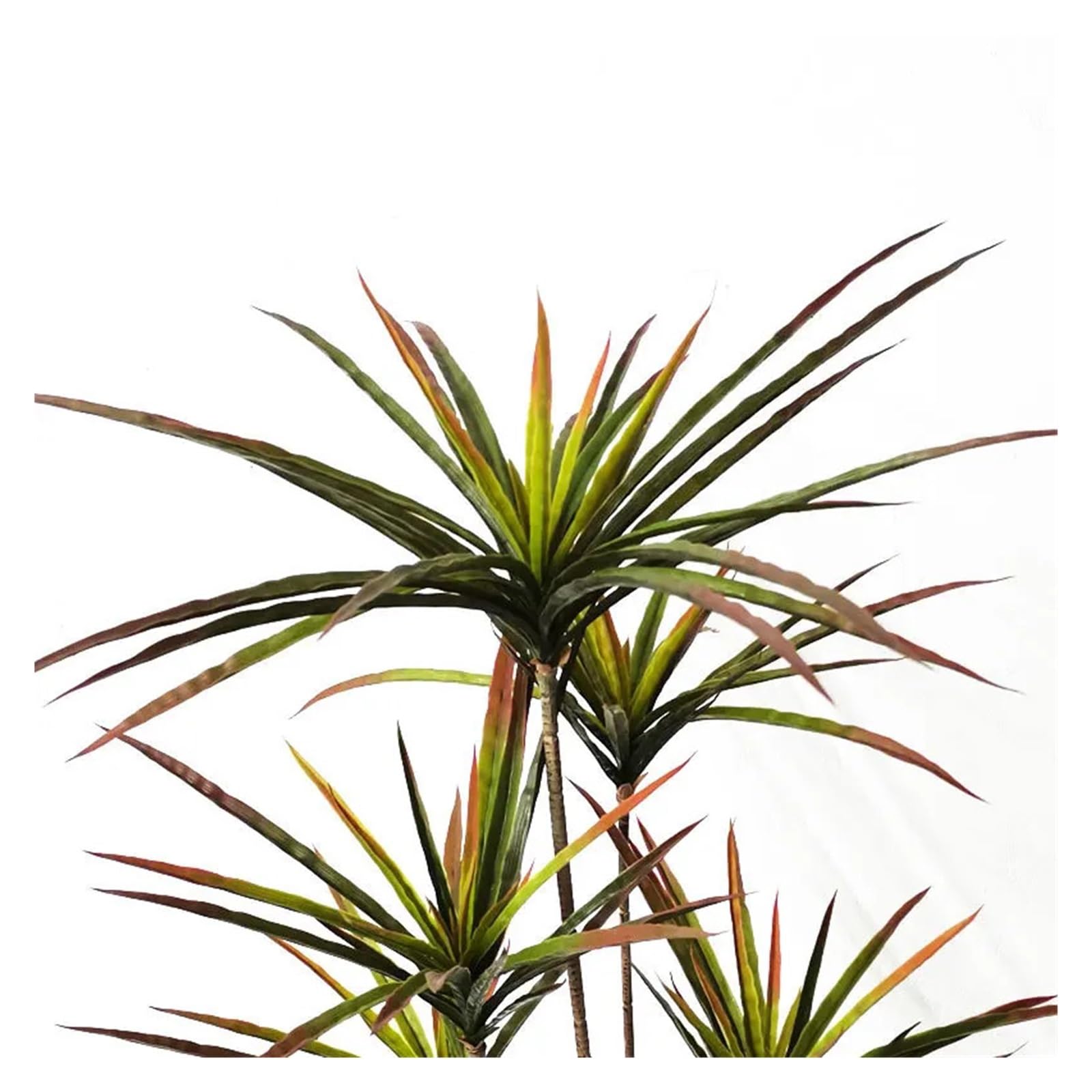Künstliche Tannenzweige 90-120 cm künstliche Dracaena-Pflanzen, gefälschte Palmblätter aus Kunststoff, Cycas-Pflanze for die Innen- und Gartendekoration, tropische Topfpflanze(2-Heads Red Two)