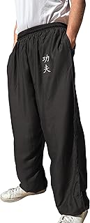 TAO MARTIAL Wing Chun & Tai Chi Pants: Loose Fit Rayon Uniform Trousers with Pockets