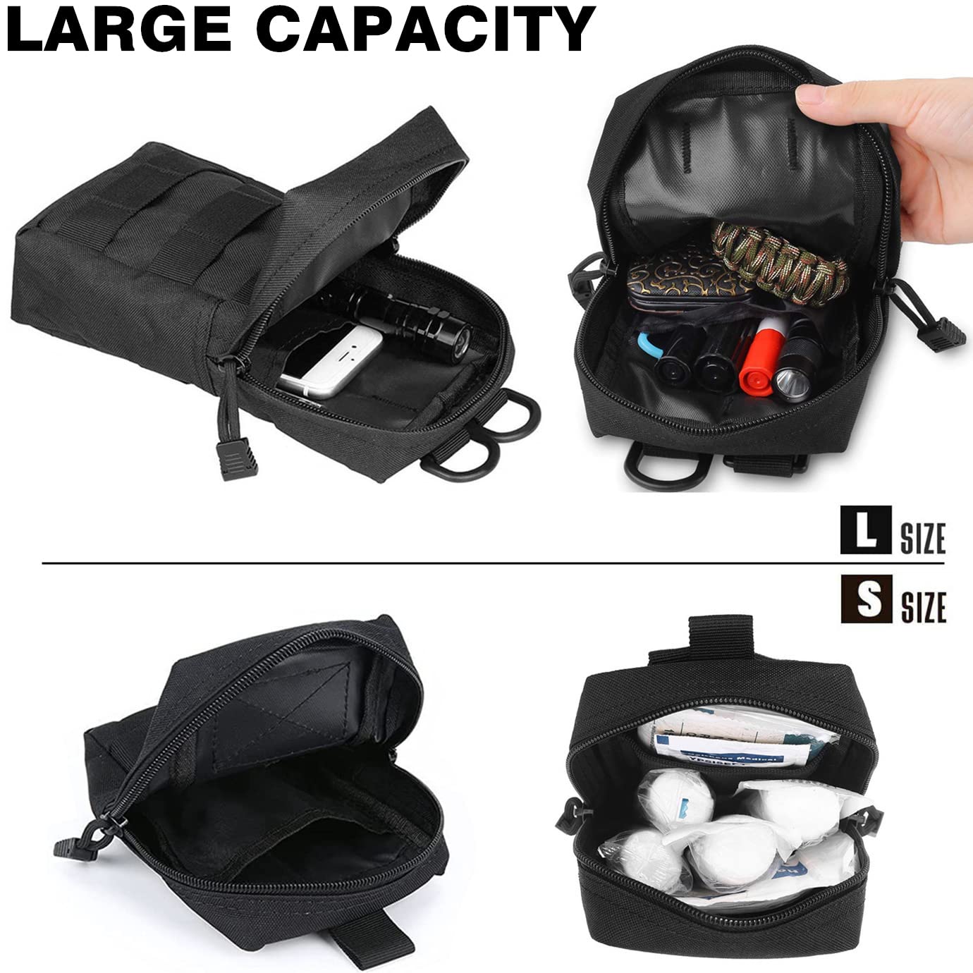 Amazon.com : YONCONO 2 Pack Molle Pouches, Tactical Compact Water