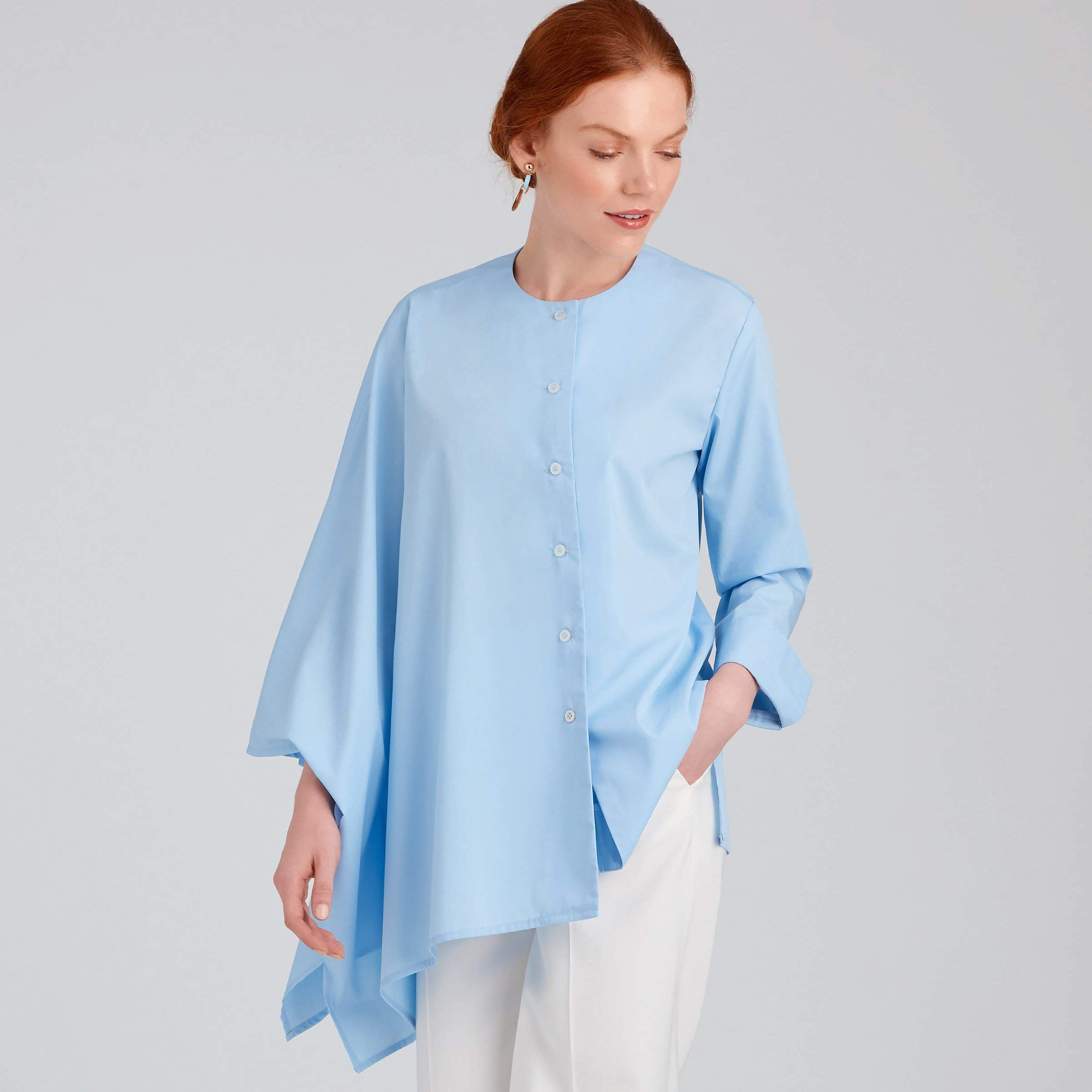 Patron chemise drapée femme Simplicity R10425 ajusté grandes tailles 42-50