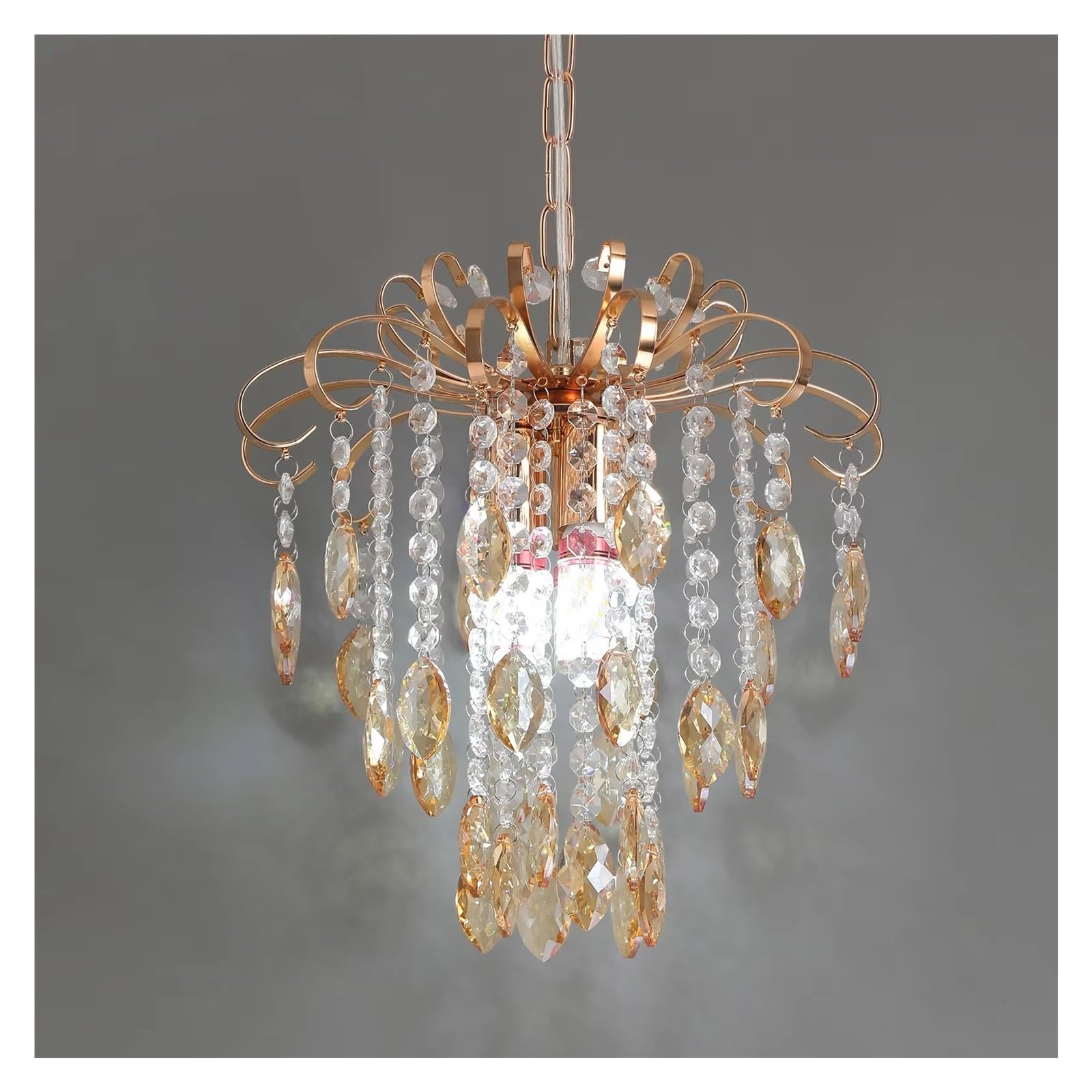 ZTCHSENZT Nordic Pendant Light Gold Crystal Led Kitchen Island Ceiling Lamp Chandelier Living Dining Room Decor Luxury Hanging Fixture,Cold White-32 * 32cm