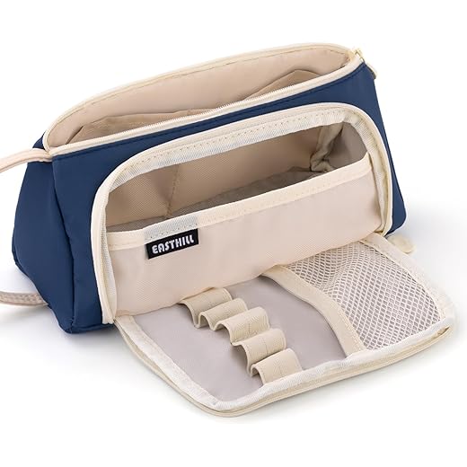 EASTHILL Big Capacity Pencil Case - Navy