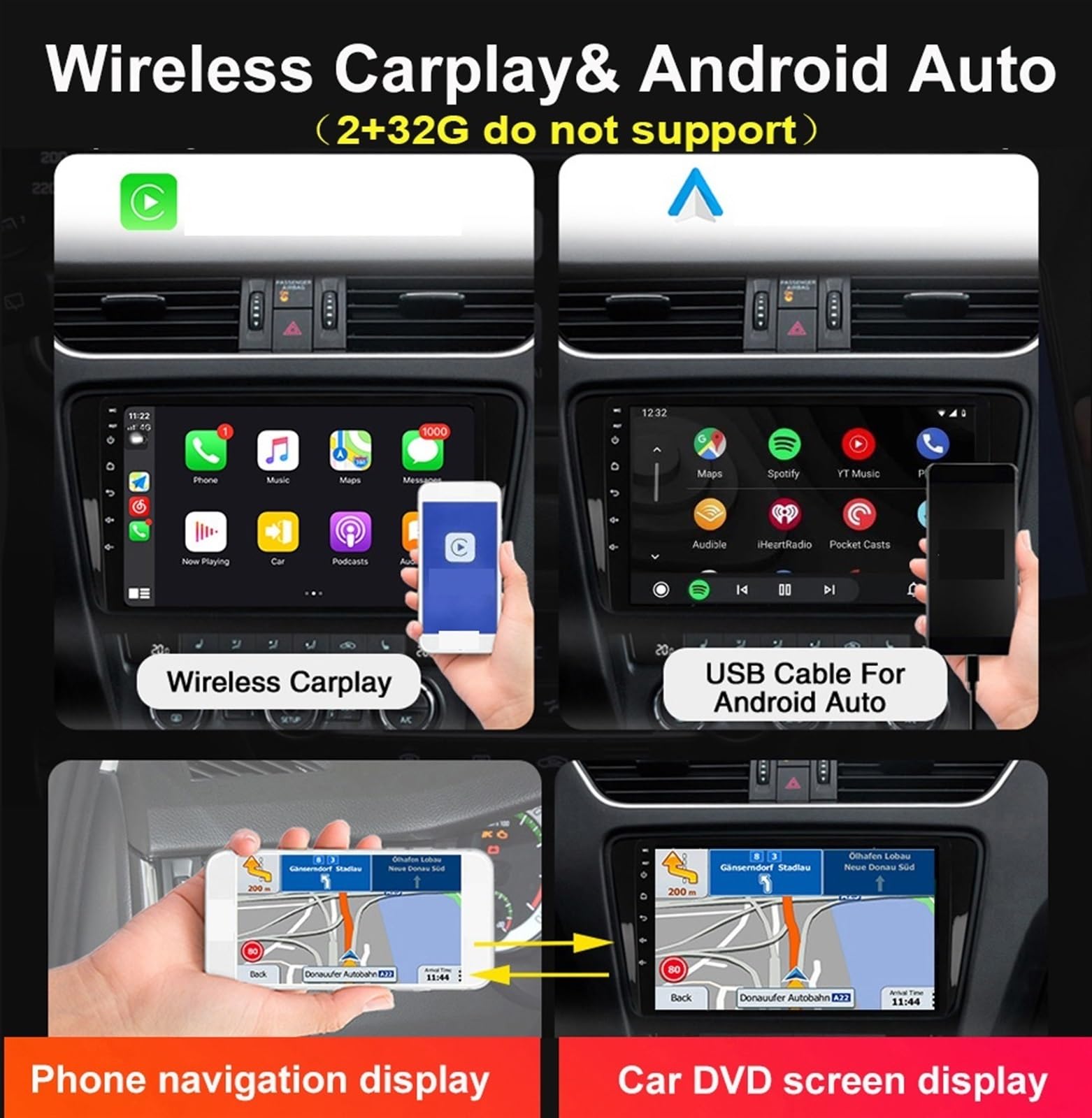 Navigatore Satellitare Auto Video Car Video Radio Multimedia Stereo Navigazione GPS(DLED 8G 256G 360CAM)