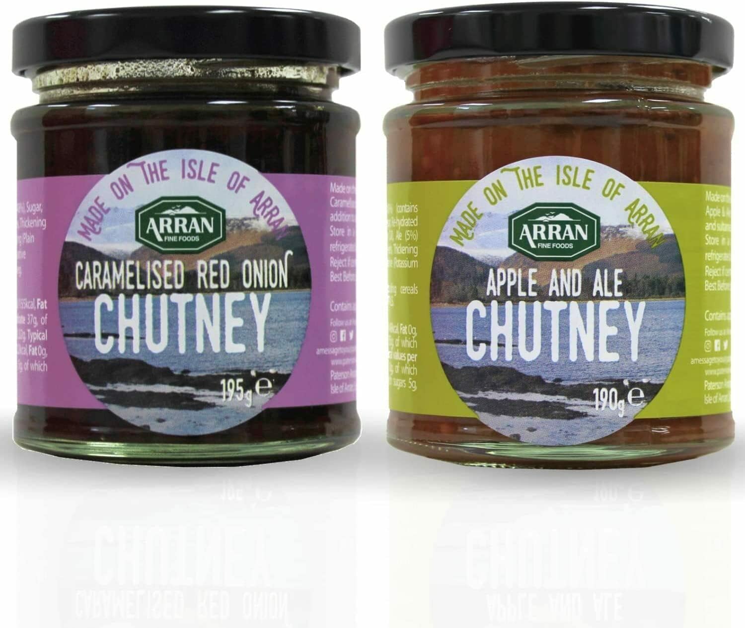 Chutney Selections - Arran's Caramelised Red Onion and Apple & Ale Chutney Set (Pack of 2)