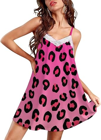 Nightgown V Neck Chemise Sleepwear Lace Nightwear Soft Lingerie for Women