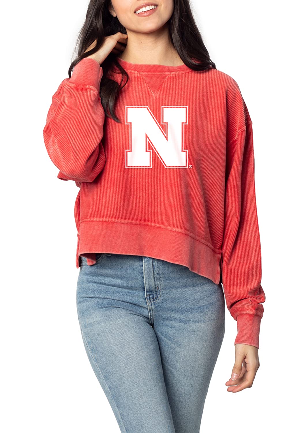 chicka-d NCAA womens Corded Boxy Pullover