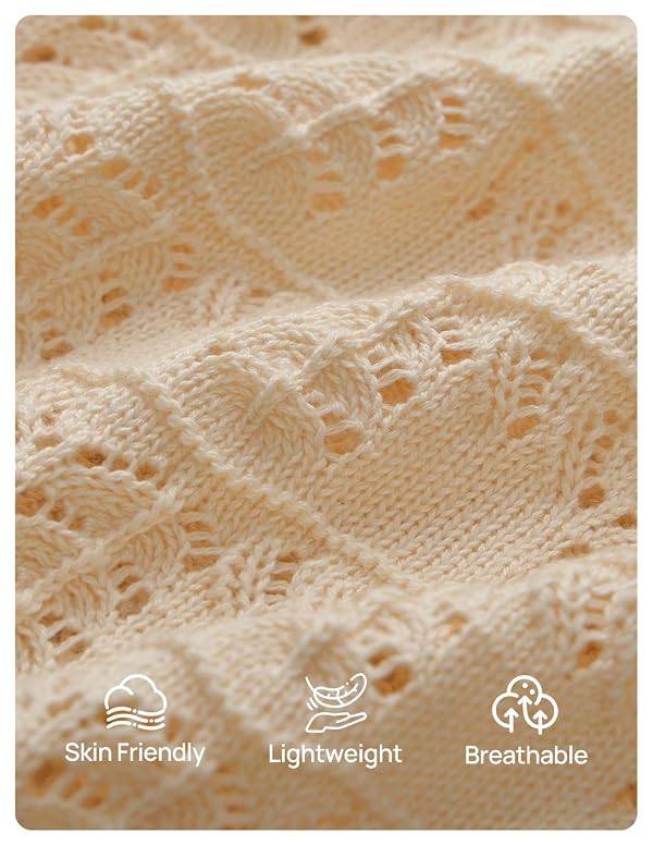 ZESICA Women's Summer Hollow Out Crochet Cover Ups 2026 Short Sleeve Crewneck Sweater Shirts Beach Vacation Outfits Apricot Medium by ZESICA - Used condition - US$9.76