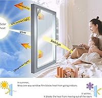 Vista 4 de Niviy Película unidireccional para ventana, privacidad diurna, efecto espejo, tinte reflectante para ventana para el hogar, autoadhesiva, bloqueo